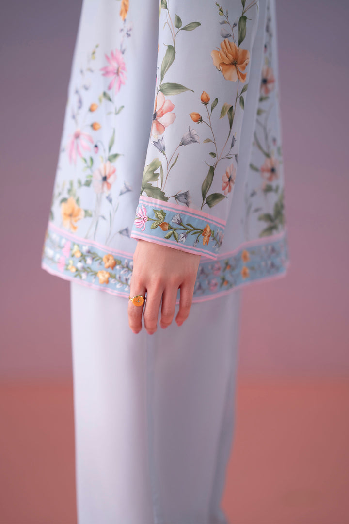 Sky Blue Embroidered Co-Ord