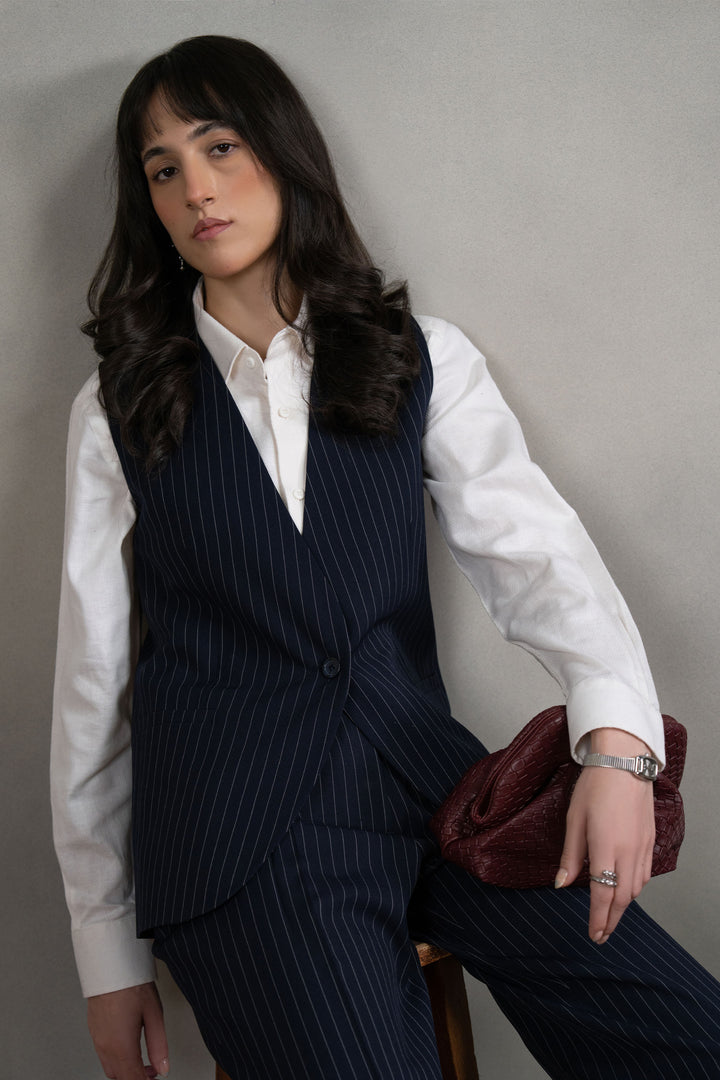 Tailored Navy Pinstripe Co-ord Set