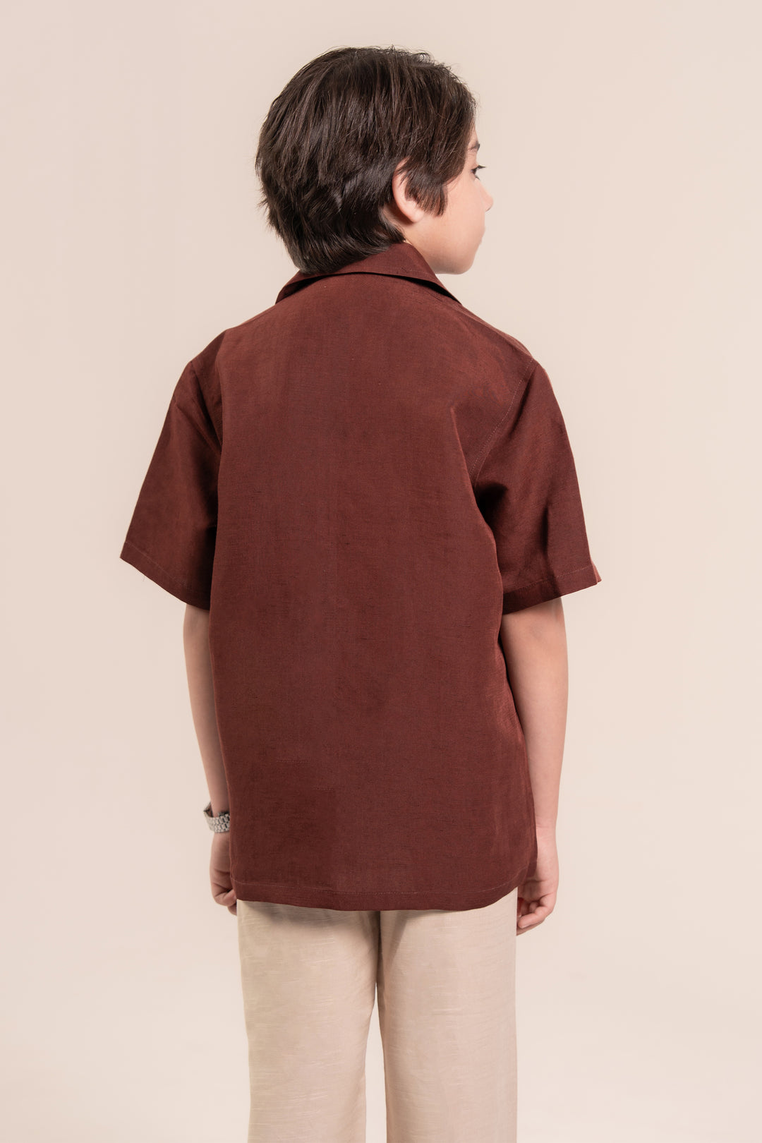 Burgundy Linen Resort Shirt