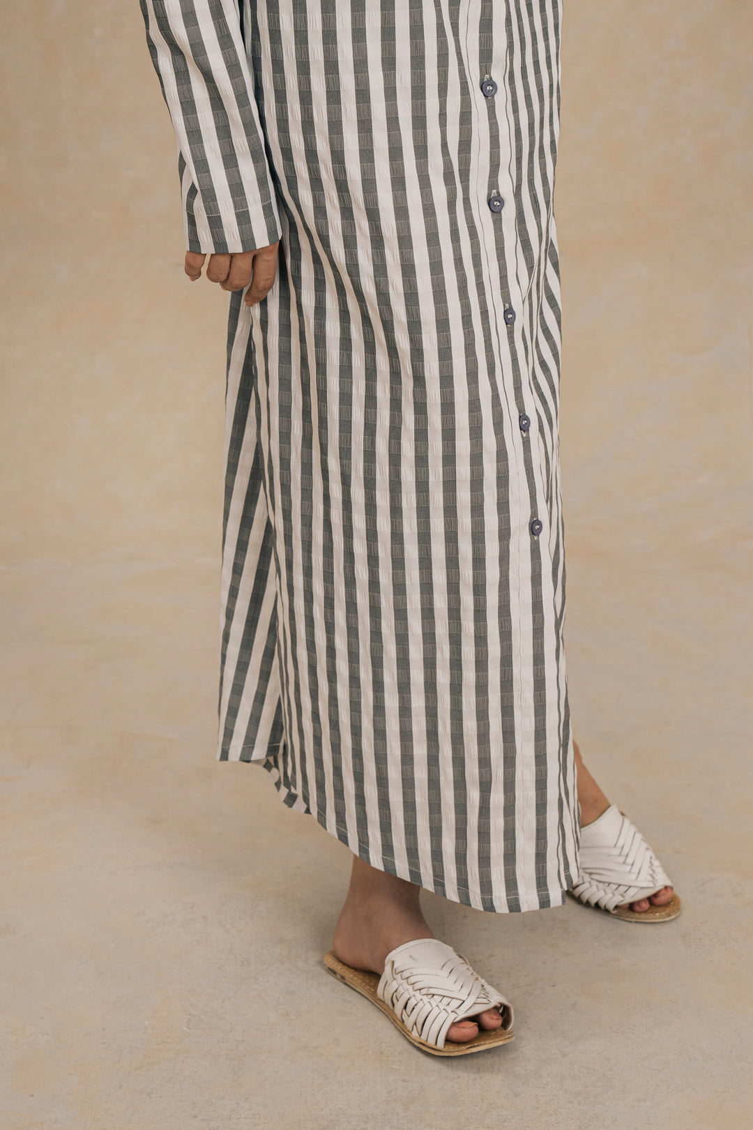 Charcoal Striped Long Dress price