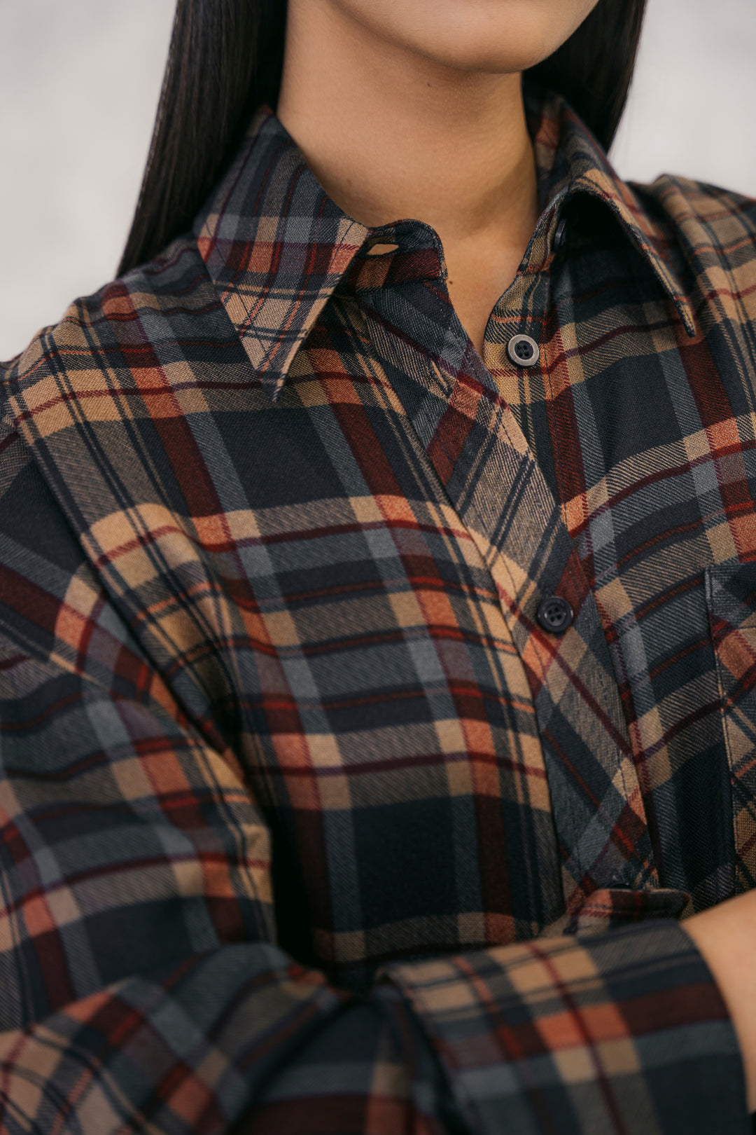 Multi Check Flannel Oversized Shirt