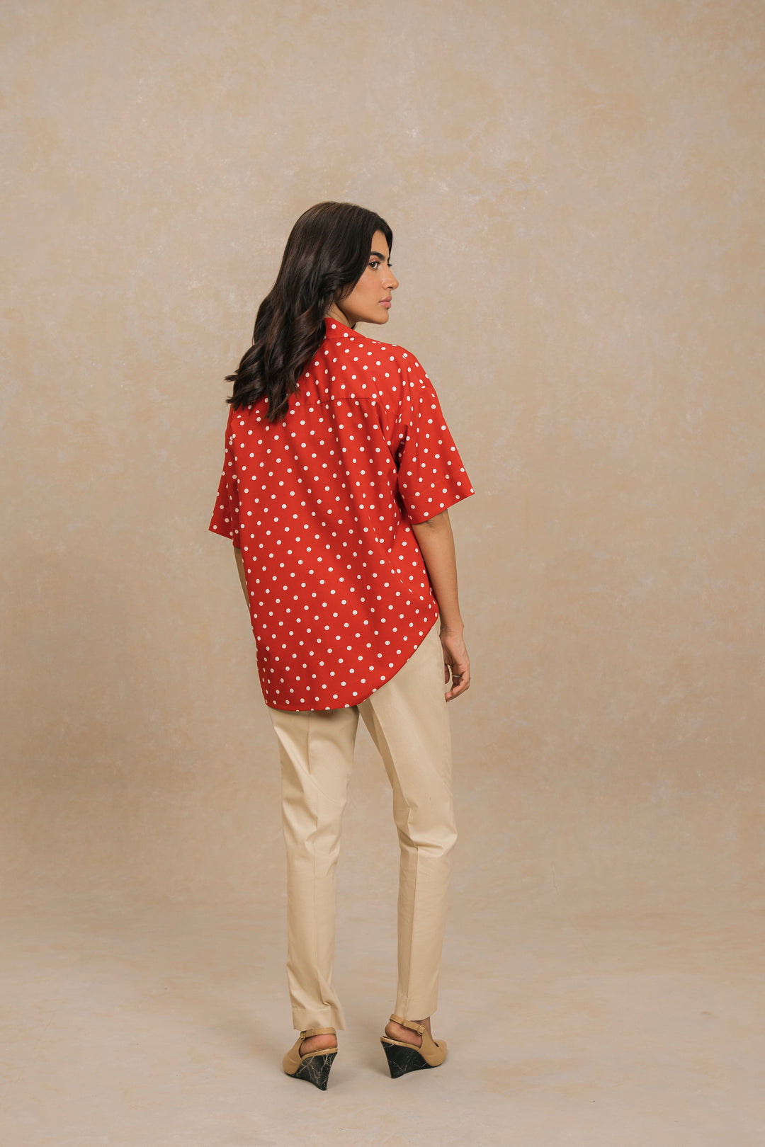 Red Polka Dots Resort Shirt