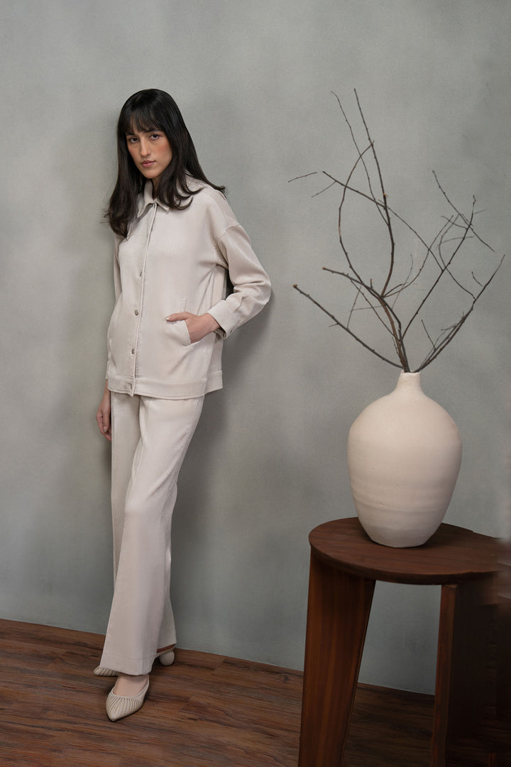 Offwhite Corduroy Co-ord Set