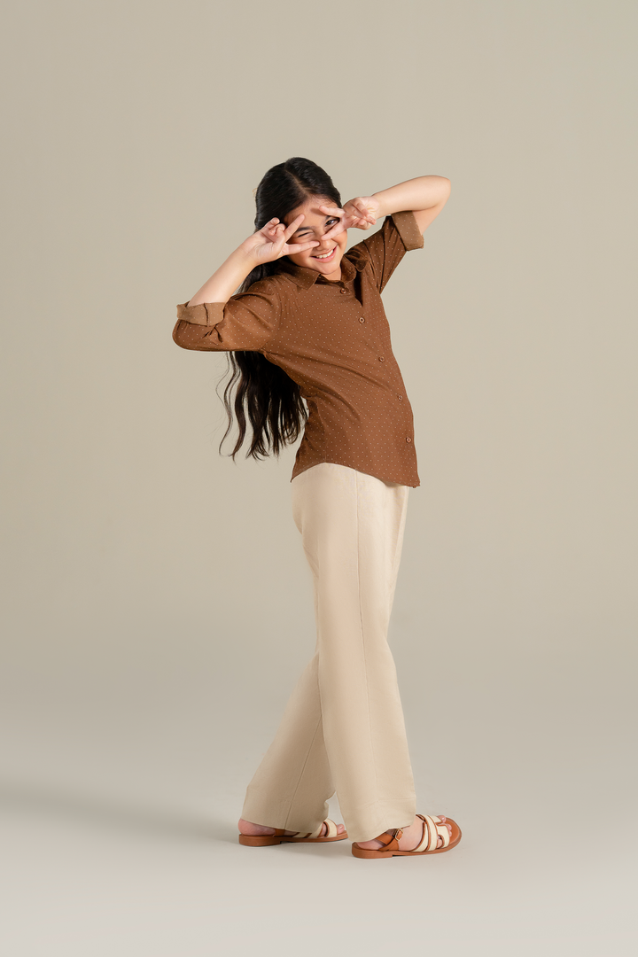 Beige Linen Trouser