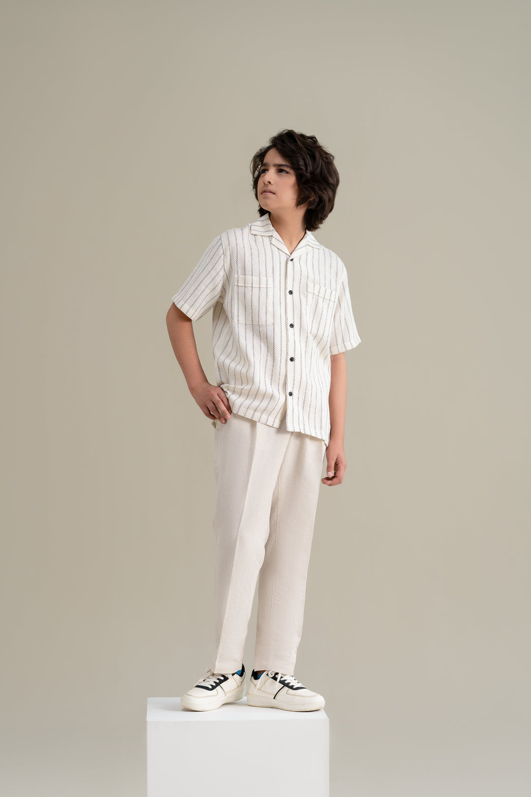 Beige Linen Trouser