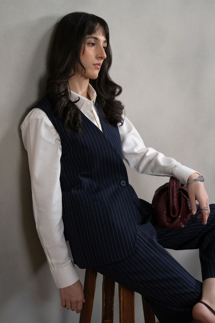 Tailored Navy Pinstripe Co-ord Set