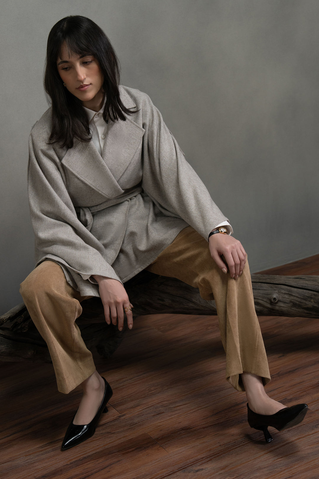 Light Grey Wool Cape Shawl