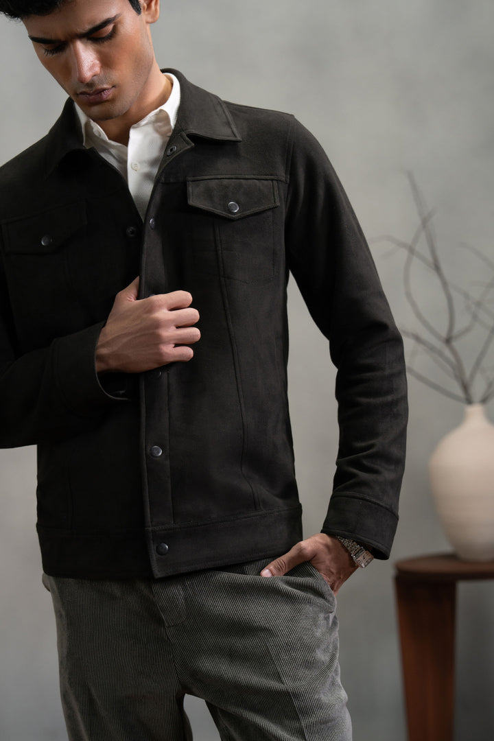 Brown Suede Trucket Jacket