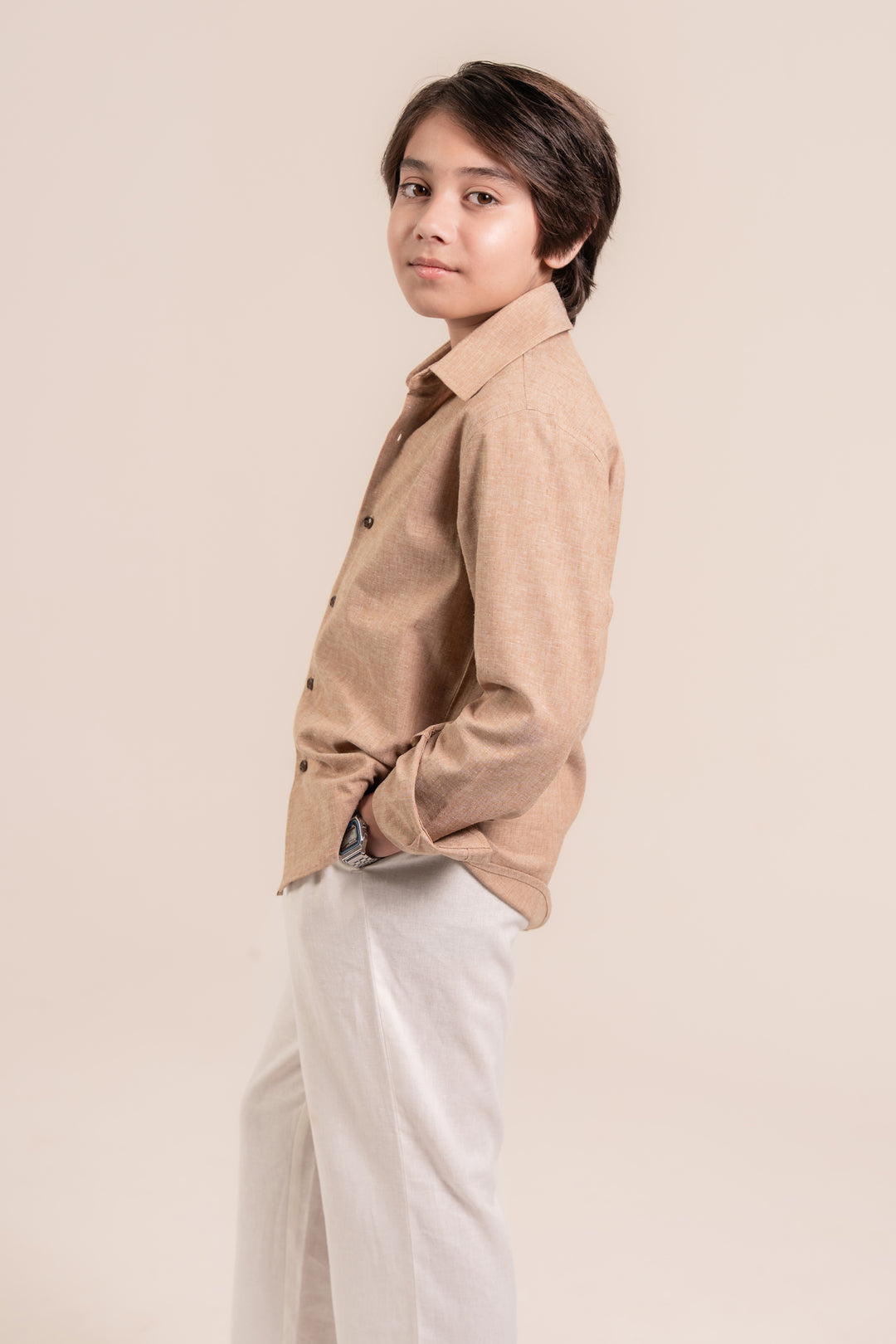 Light Brown  Linen Shirt