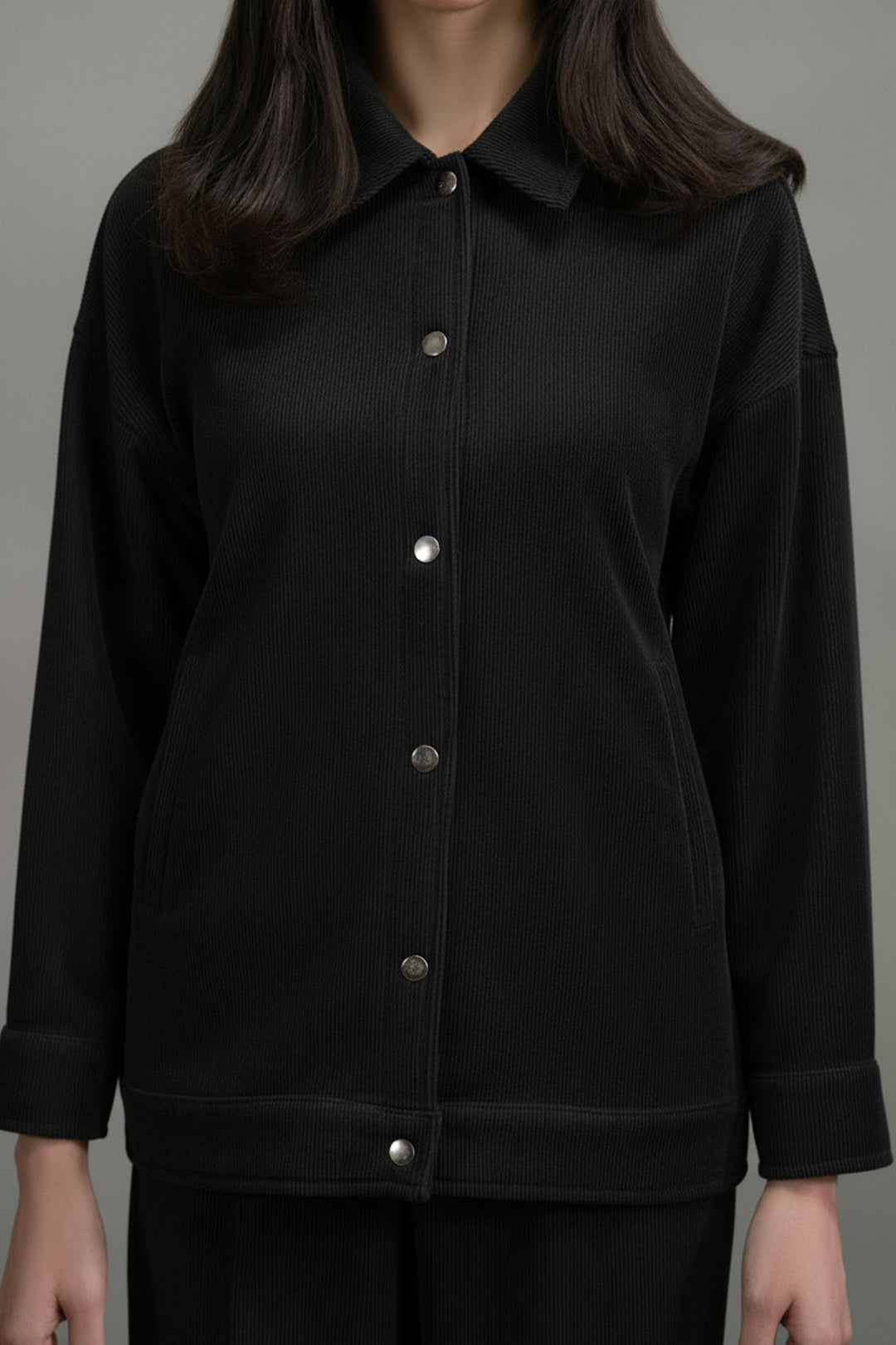 Black Corduroy Co-ord Set