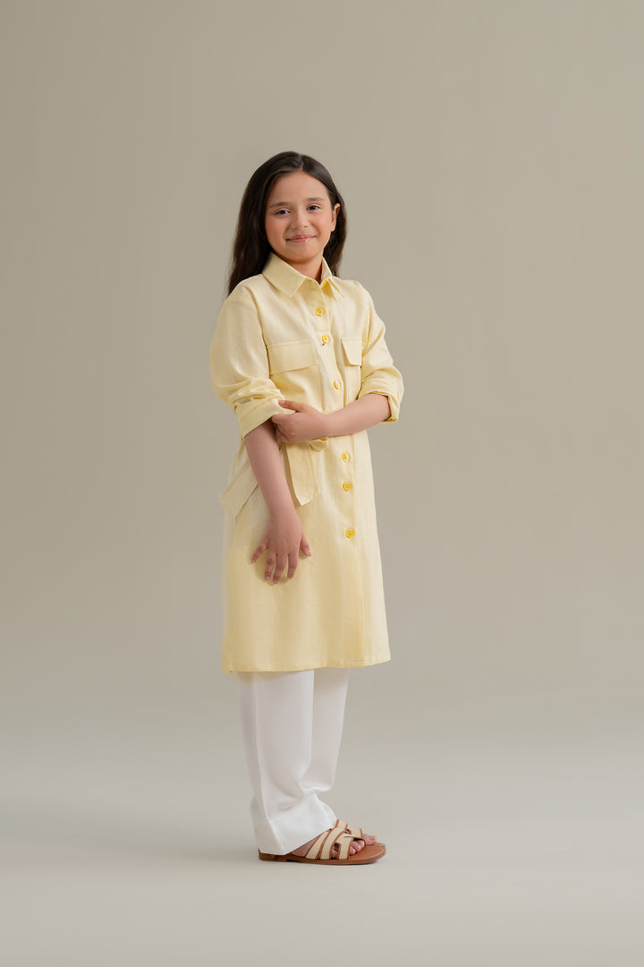 Yellow Safari Shirt Dress