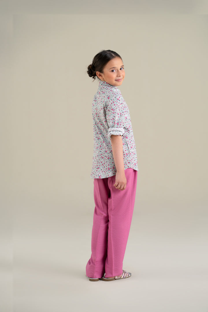 Turquoise Floral shirt