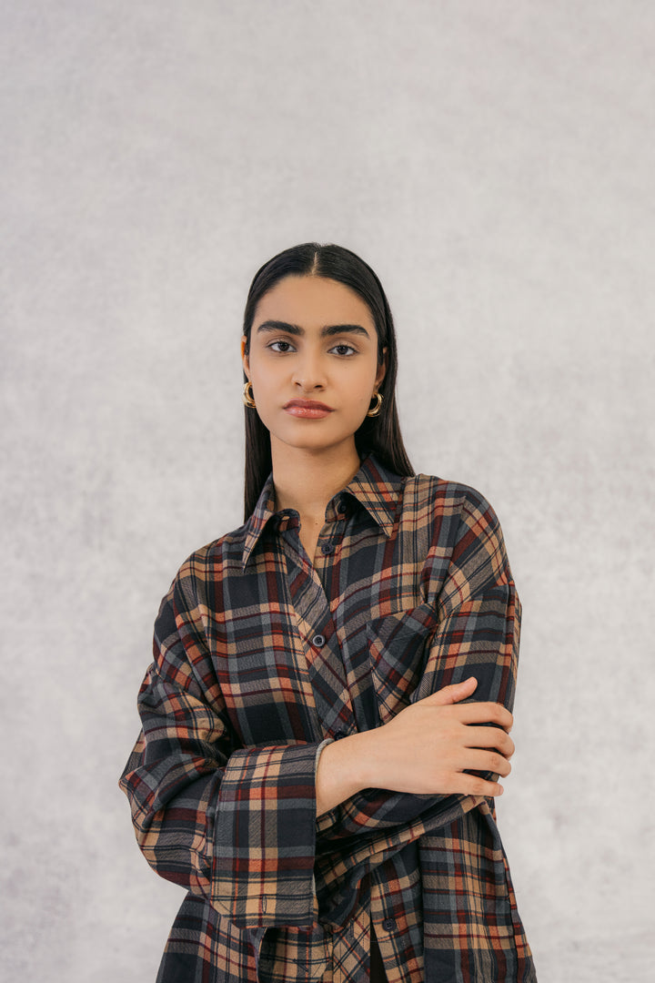 Multi Check Flannel Oversized Shirt