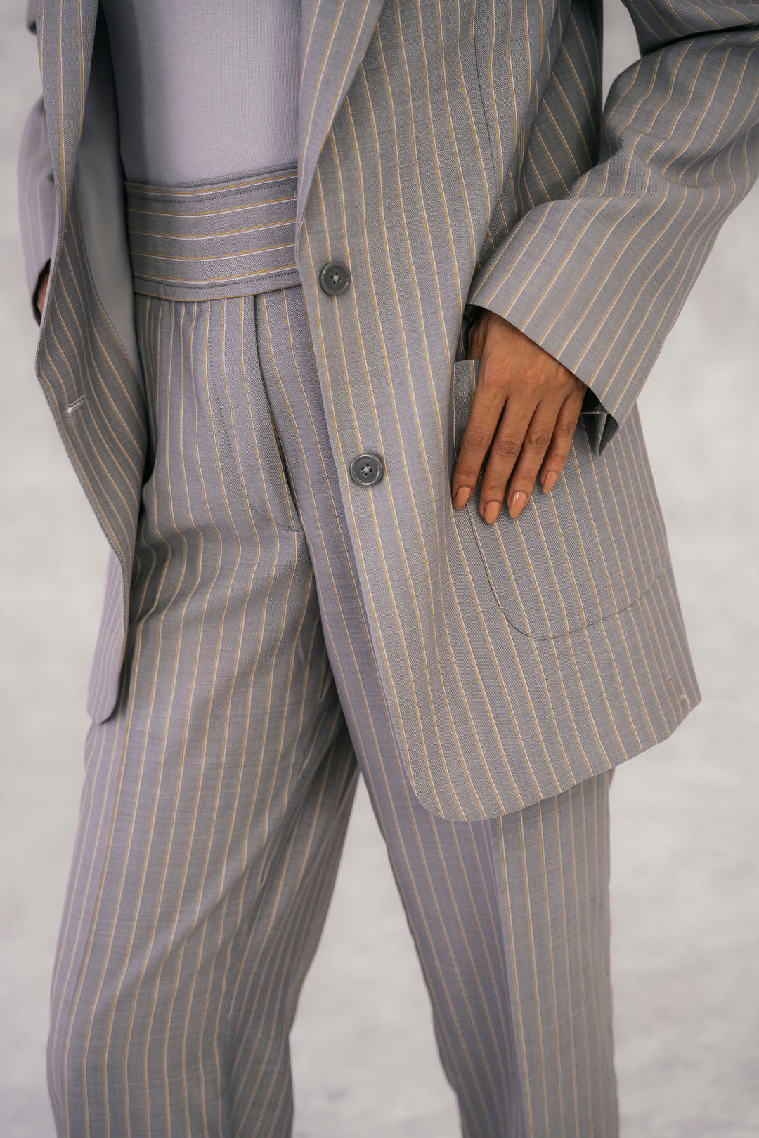 Tropical Grey Striped Classic Suit