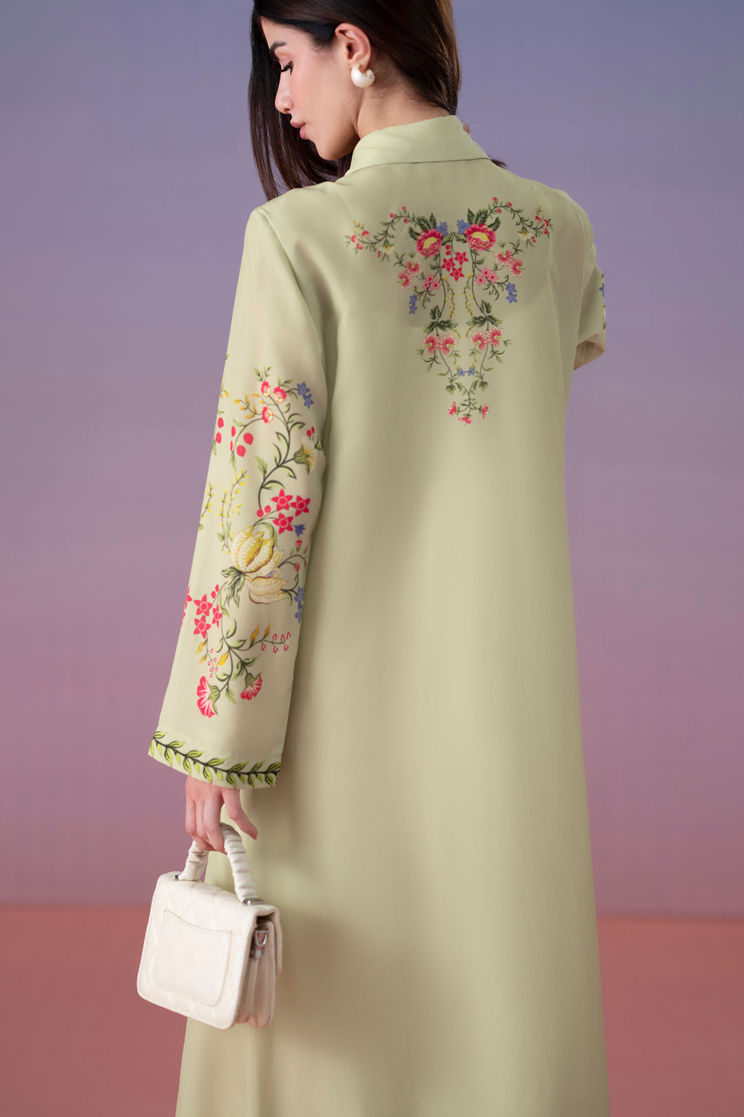 Apple Green Embroidered Dress