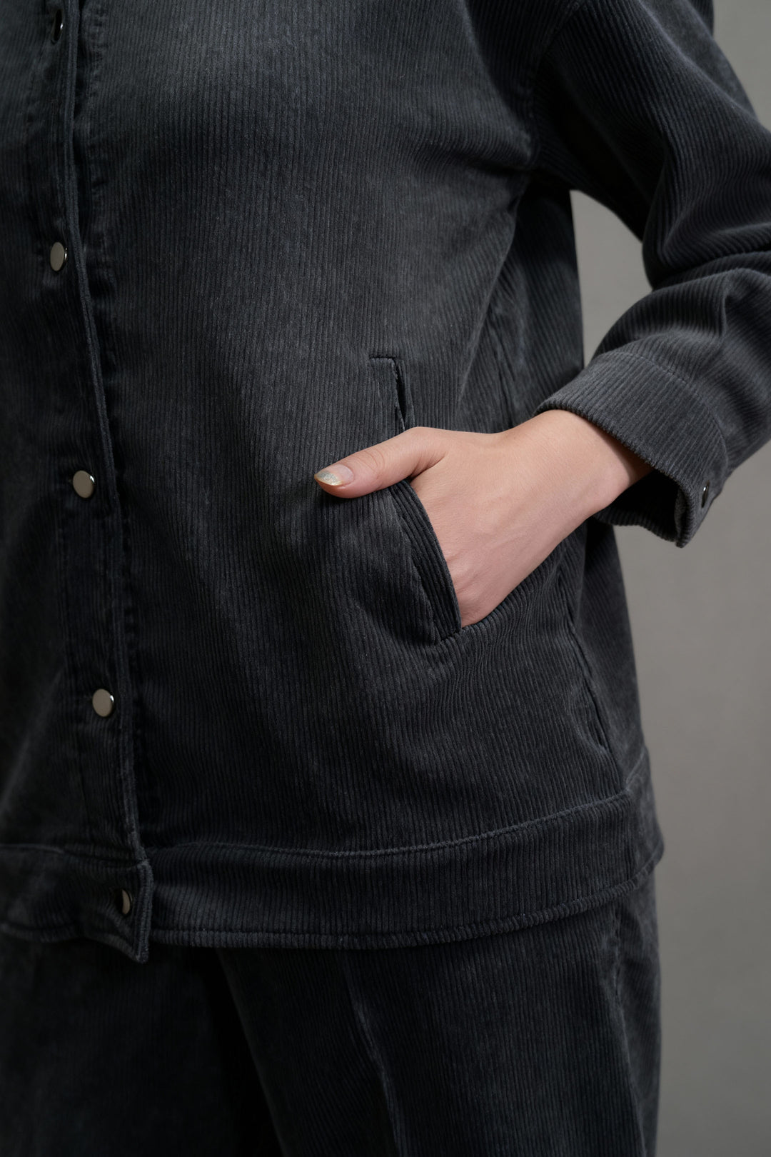 Black Corduroy Co-ord Set