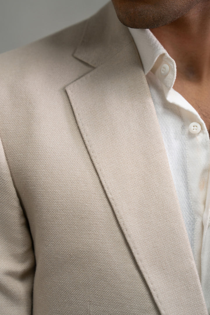 Beige Texture Blazer