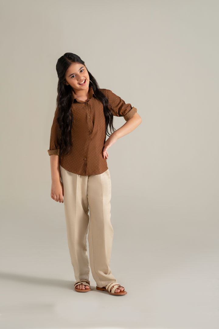 Beige Linen Trouser