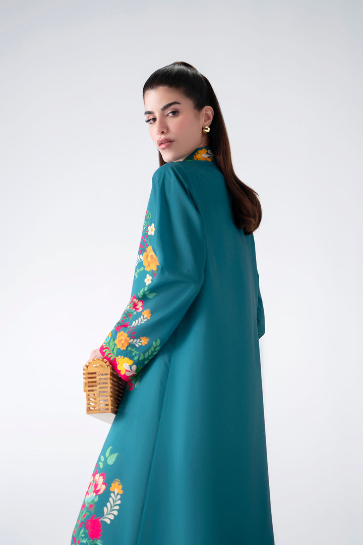 Teal Embroidered Dress