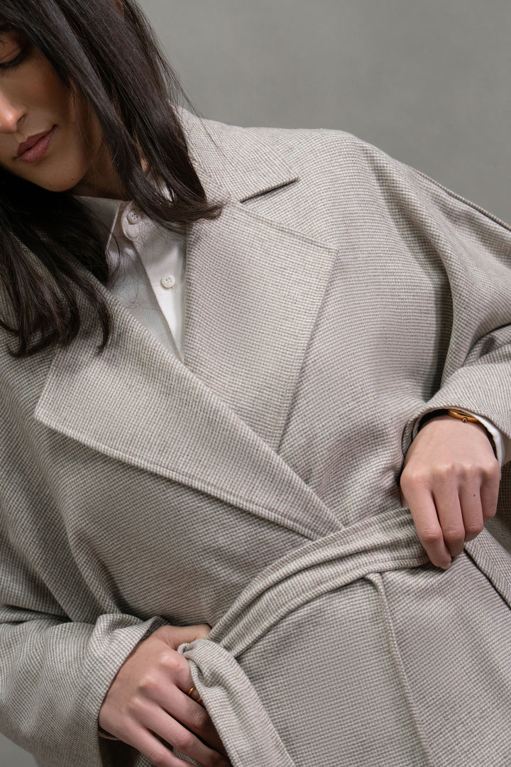 Light Grey Wool Cape Shawl