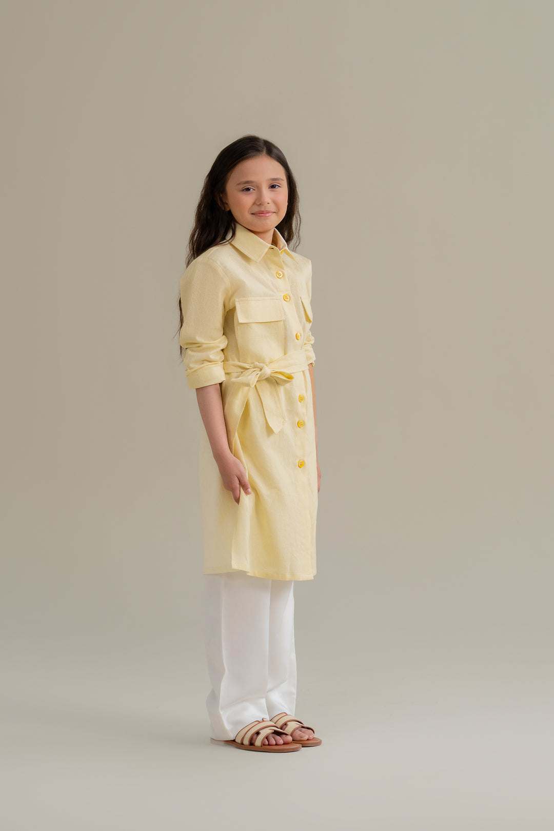 Yellow Safari Shirt Dress