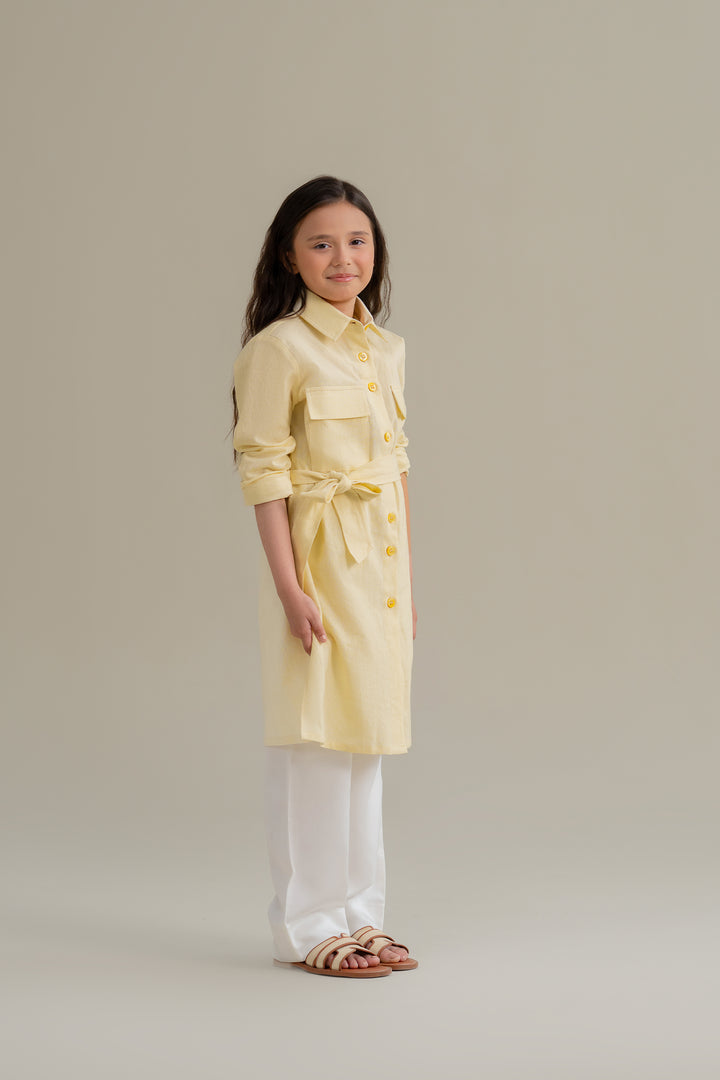 Yellow Safari Shirt Dress