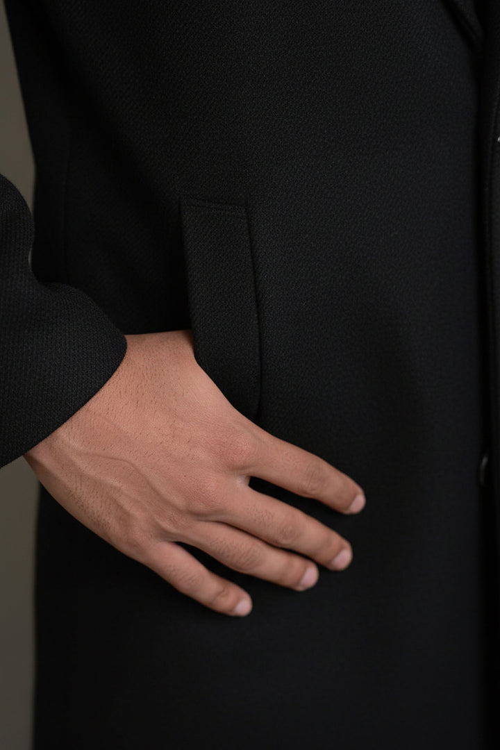 Black Twill Long Coat