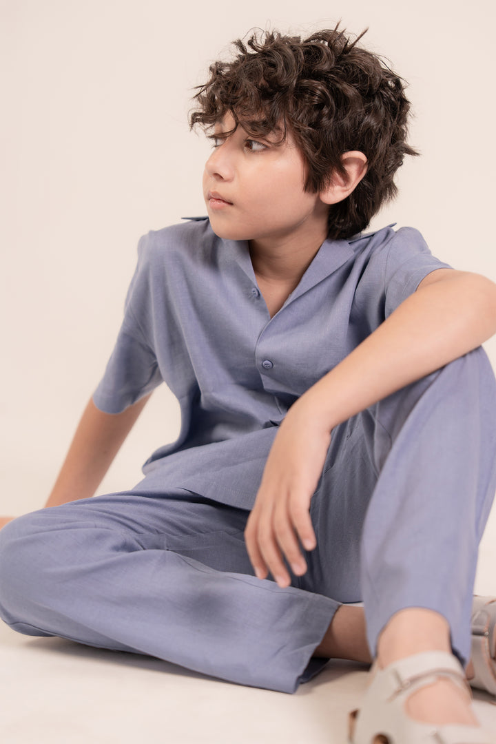 Sky Blue Linen Co-ord Set
