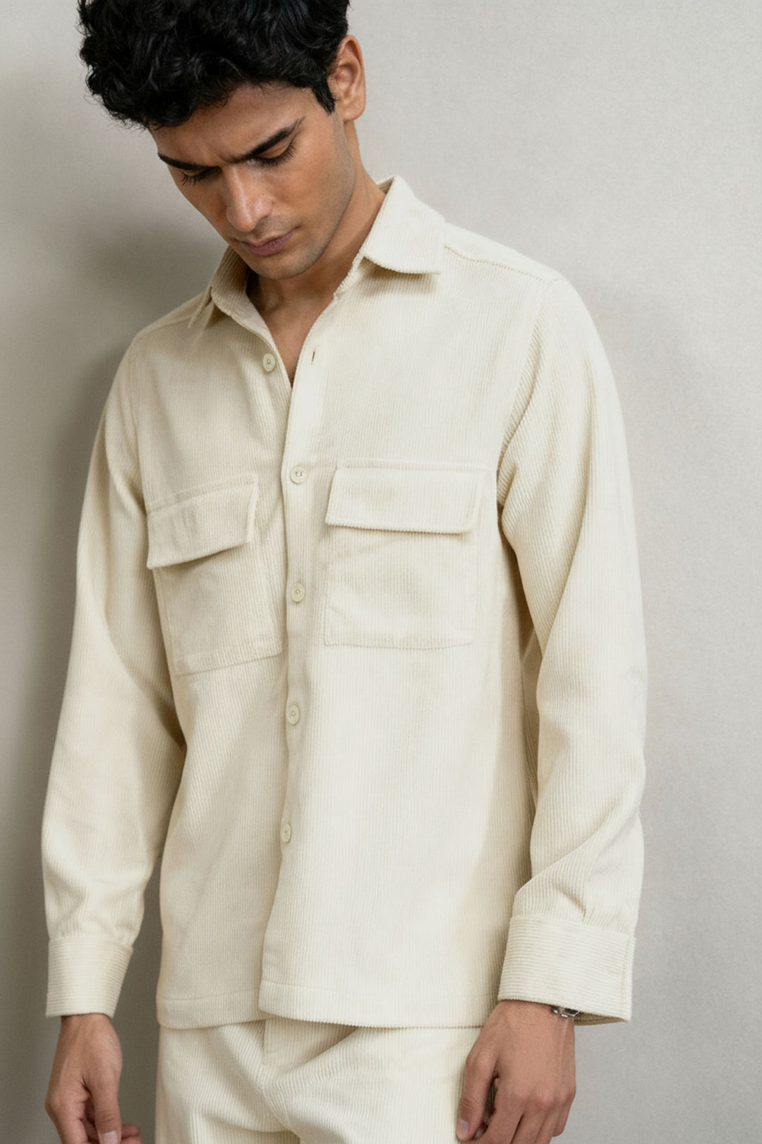 Offwhite Corduroy Co-ord Set