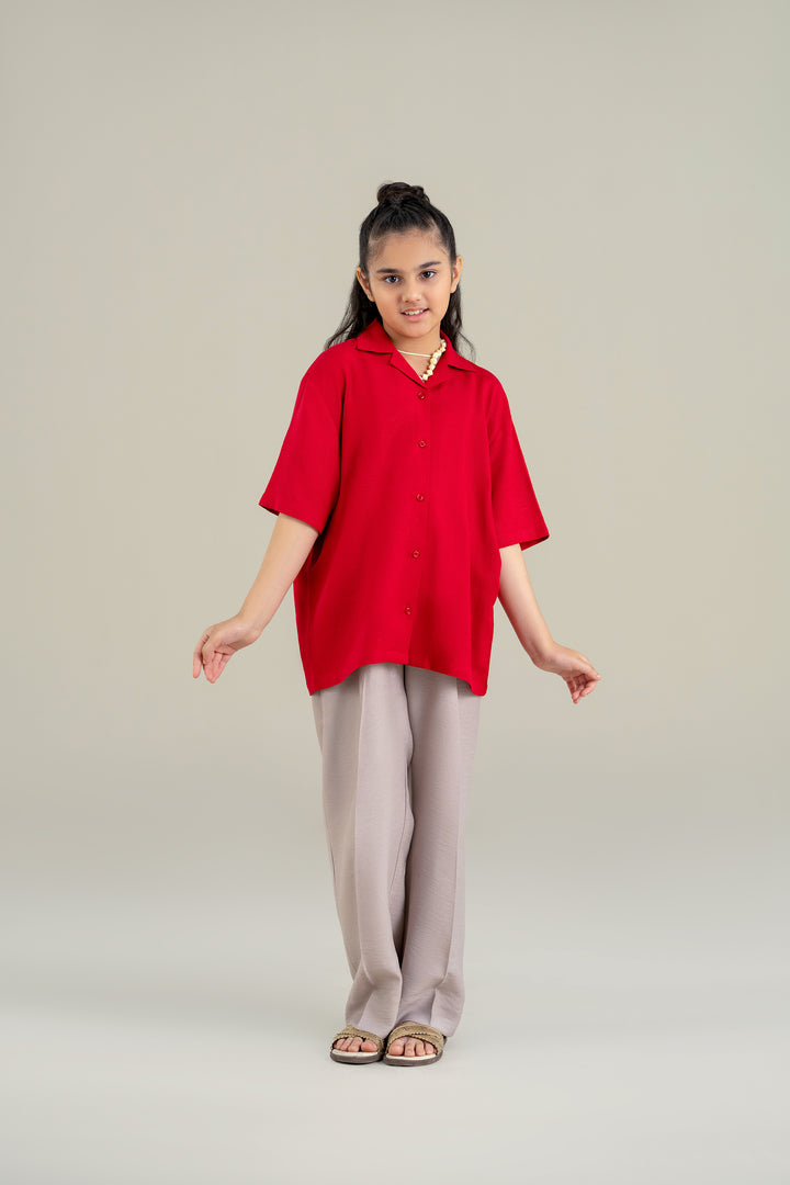 Red Linen Resort Shirt