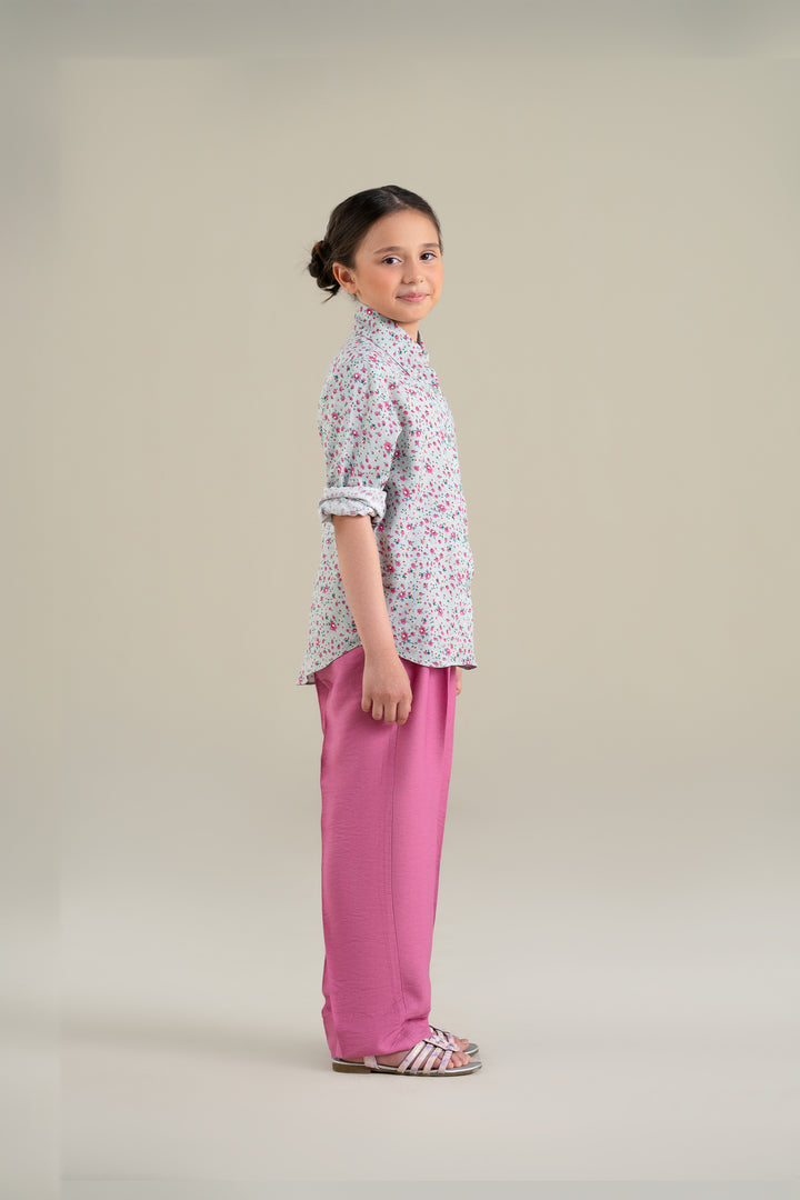Turquoise Floral shirt