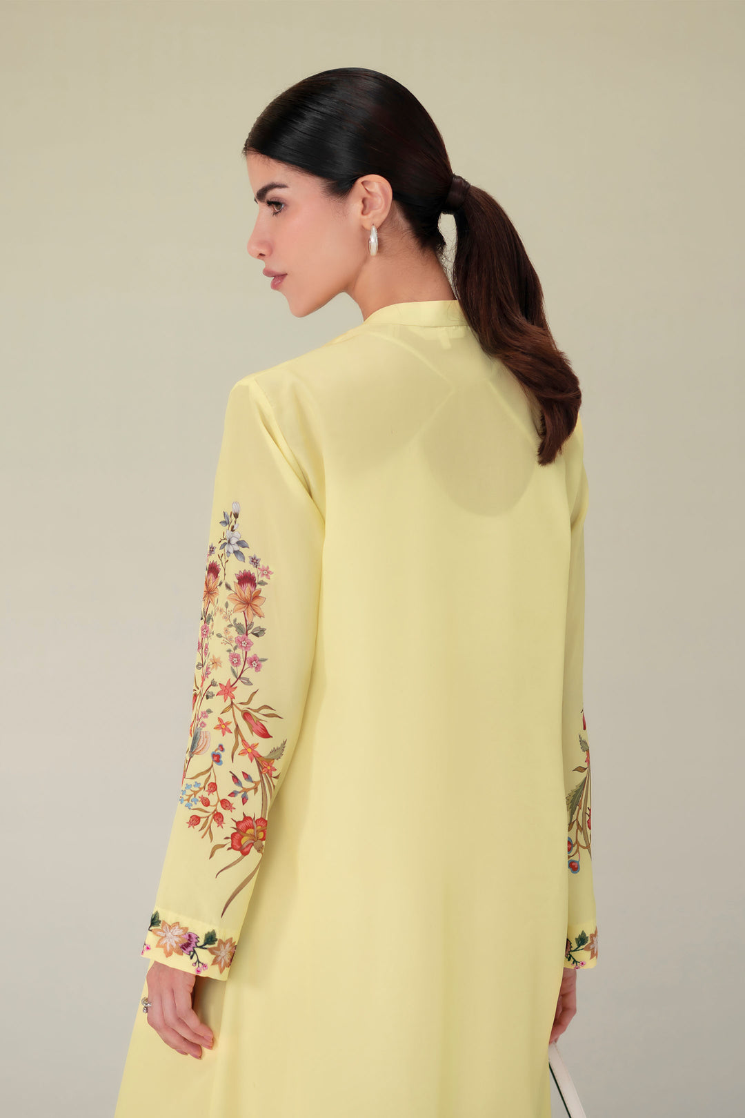 Lemon Yellow Embroidered Dress