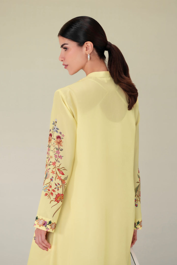 Lemon Yellow Embroidered Dress