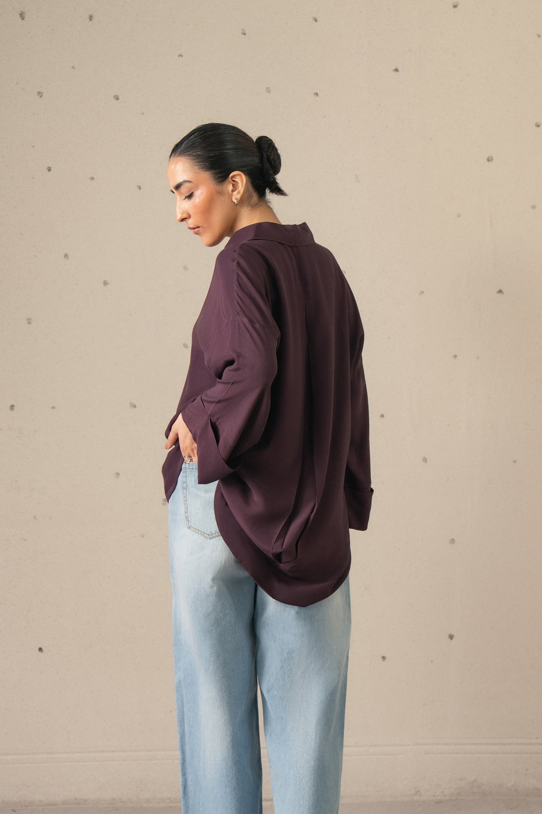 Burgundy Flowy Shirt