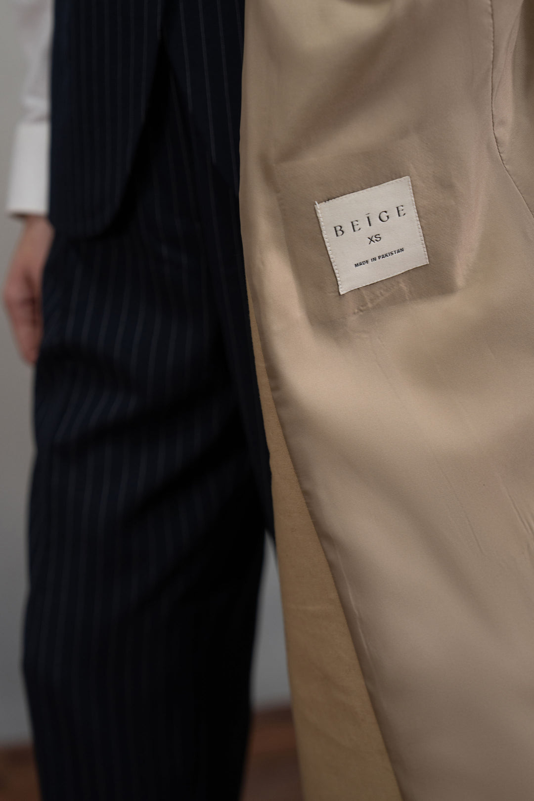 Beige Linen Trench Coat