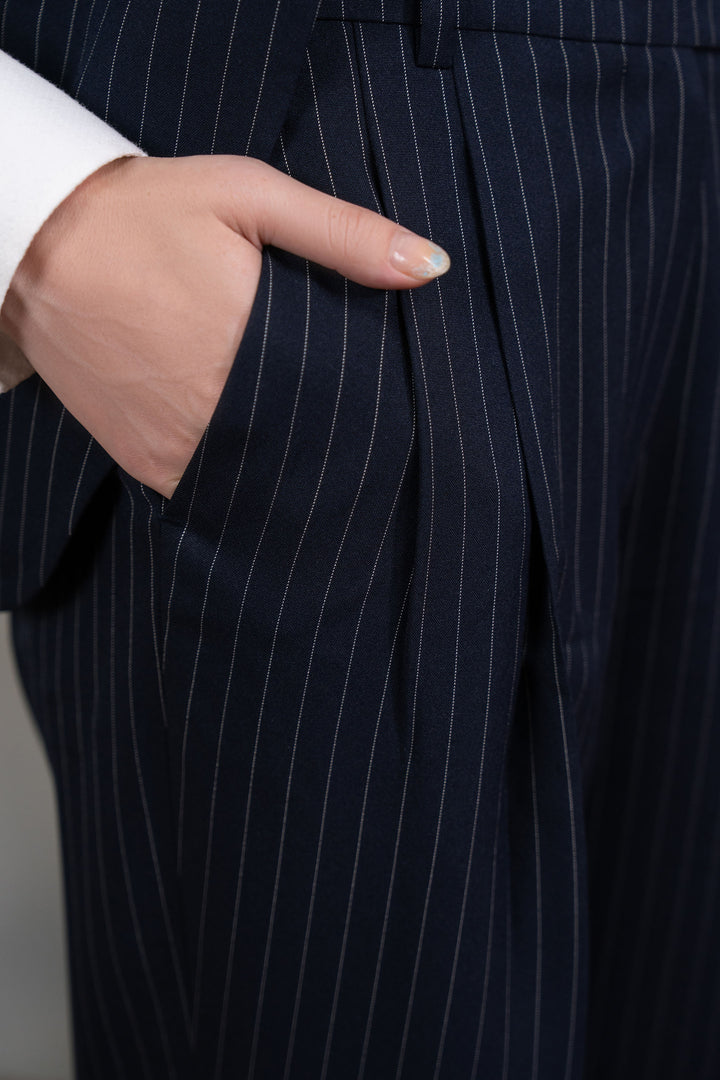Tailored Navy Pinstripe Co-ord Set