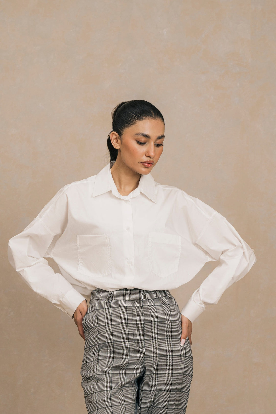 White Cotton Shirt with Pockets