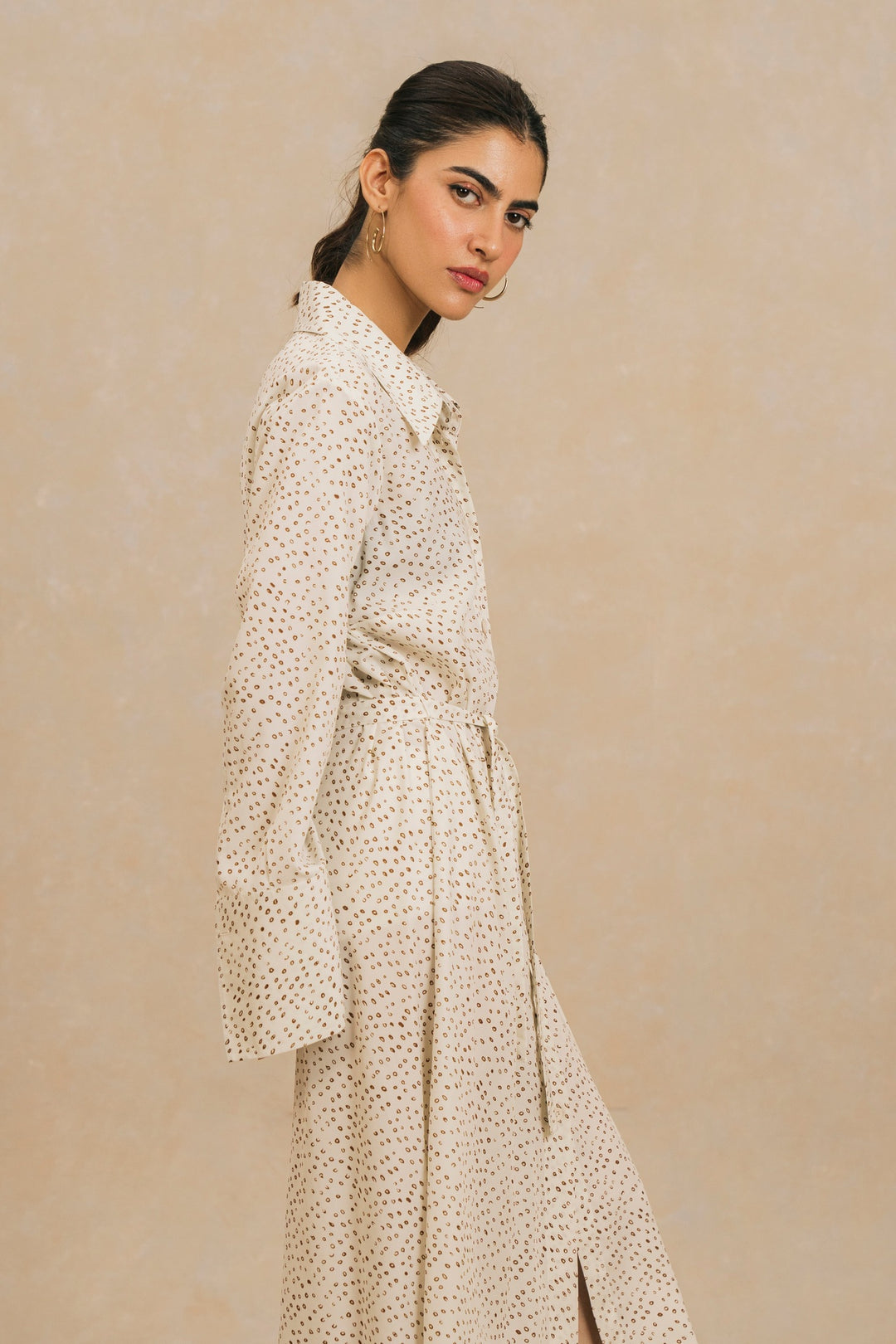 Off White Long Shirt Dress