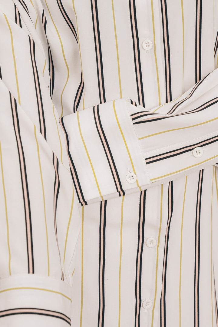 Multi Striped Knee Length Shirt