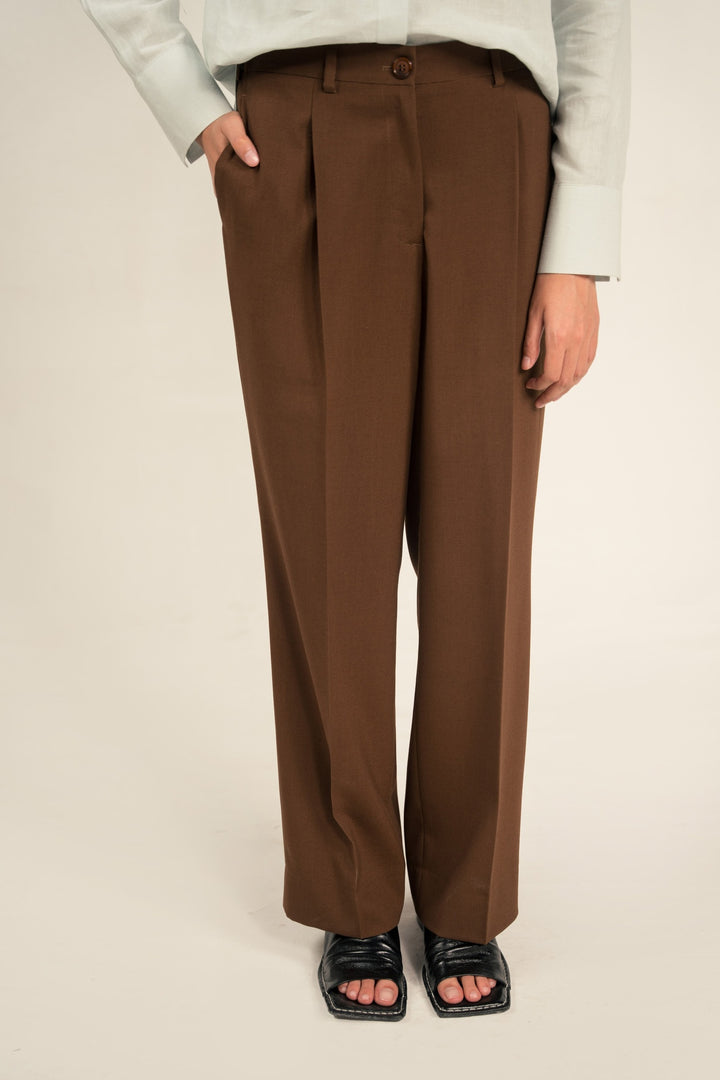 Chocolate Straight Fit Trouser