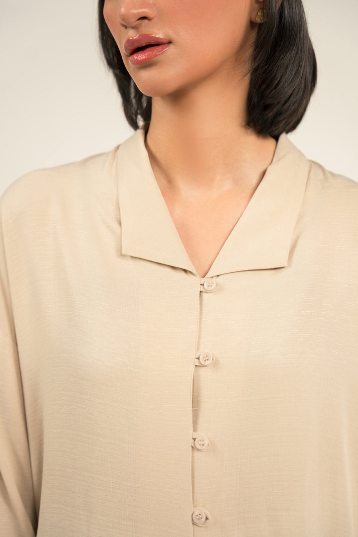 Cream Top With Loop Buttons