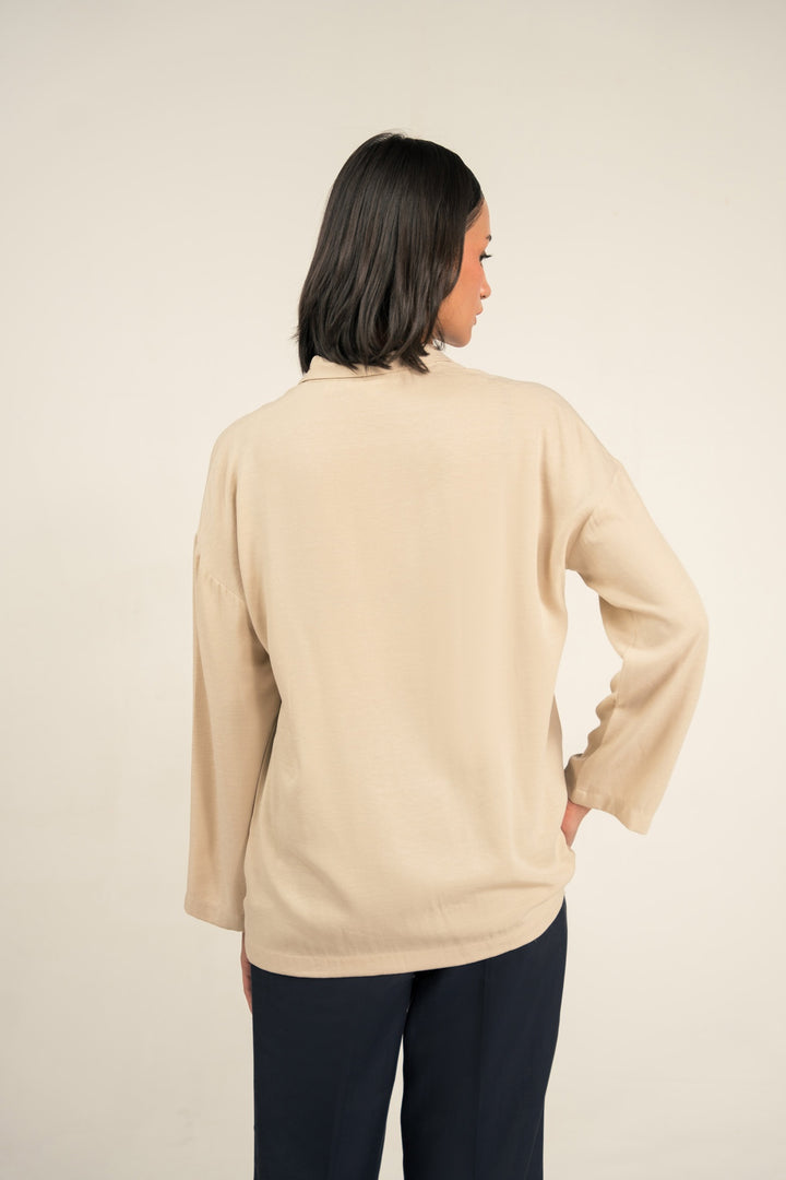 Cream Top With Loop Buttons