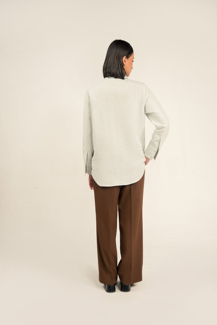 Ice Blue Linen Shirt