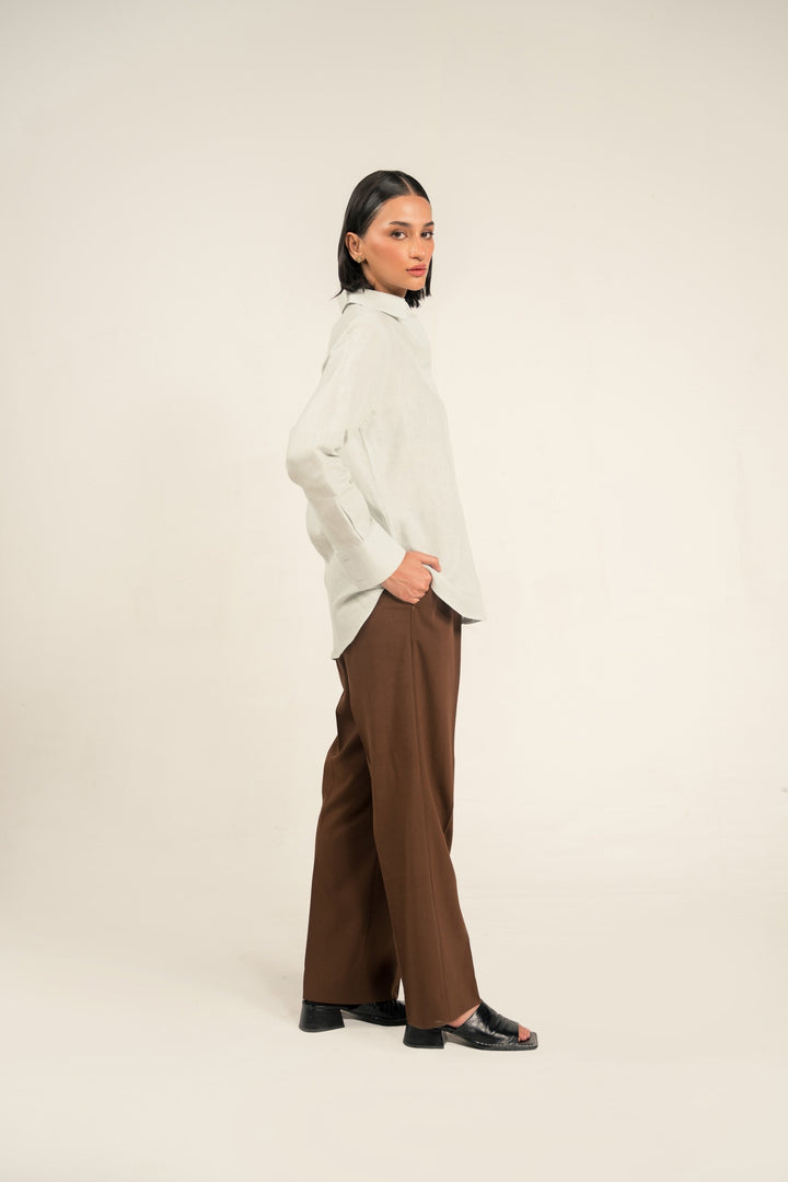 Ice Blue Linen Shirt