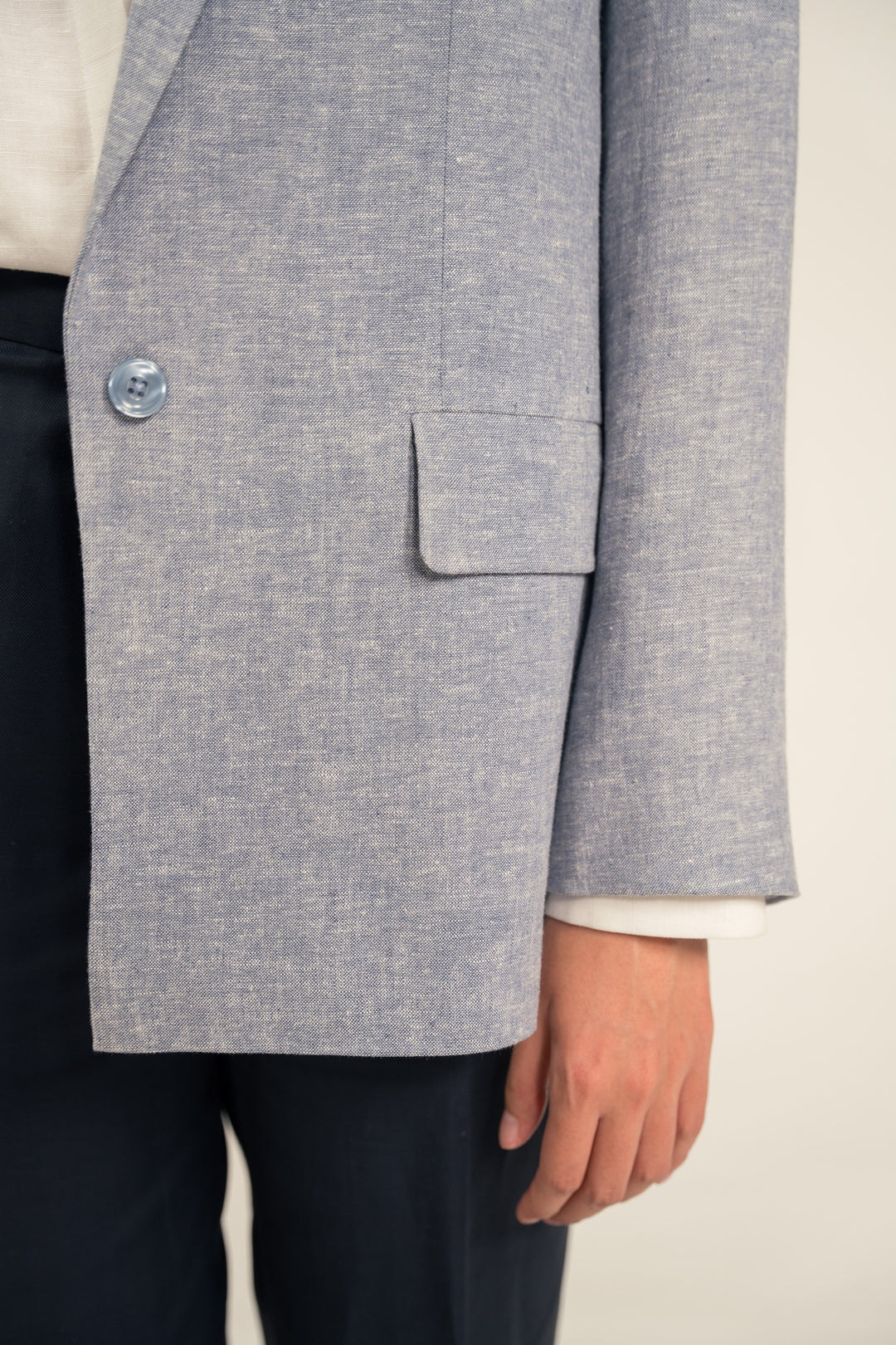 Sky Blue Linen Blazer