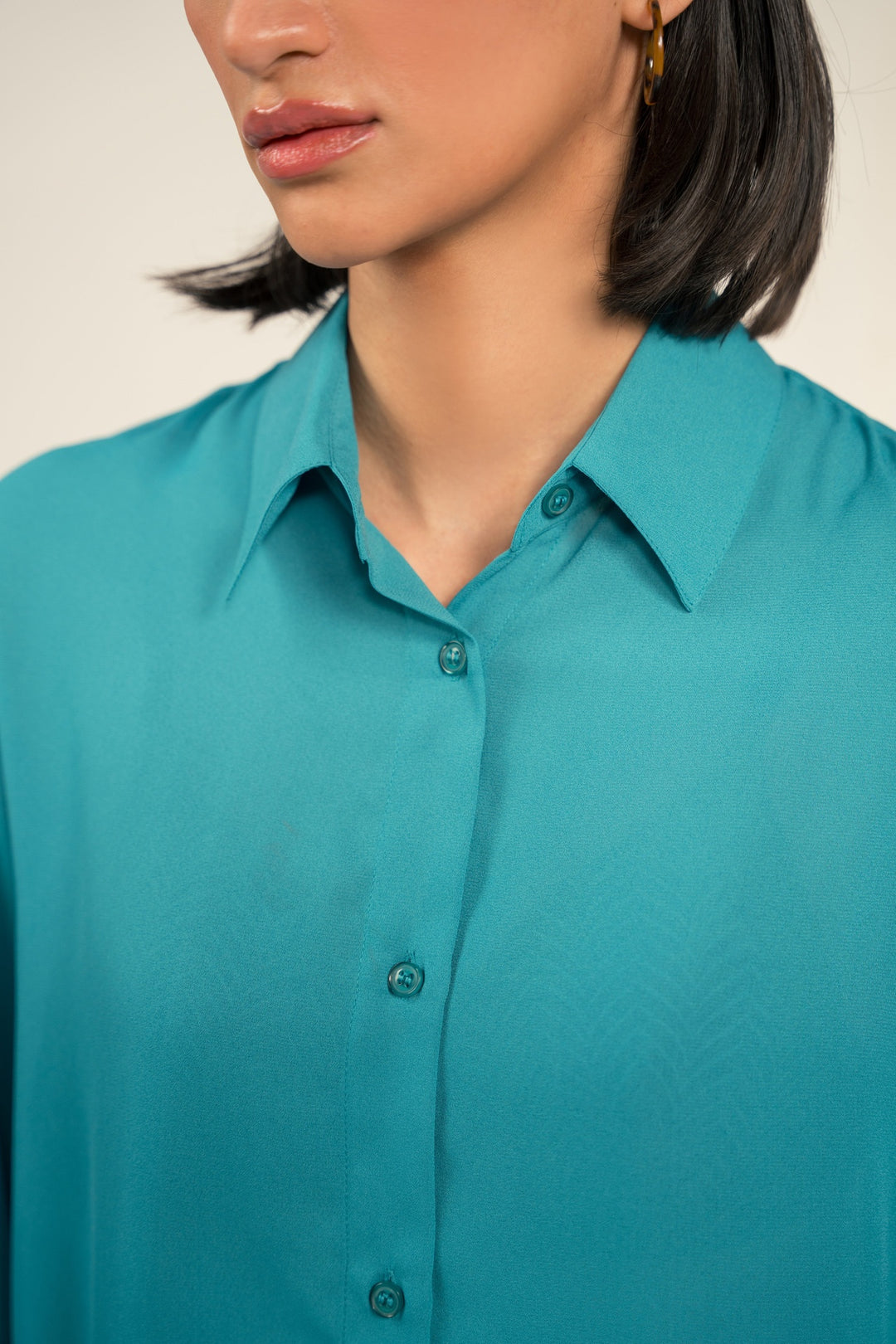 Teel Green Flowy Relaxed Fit Shirt