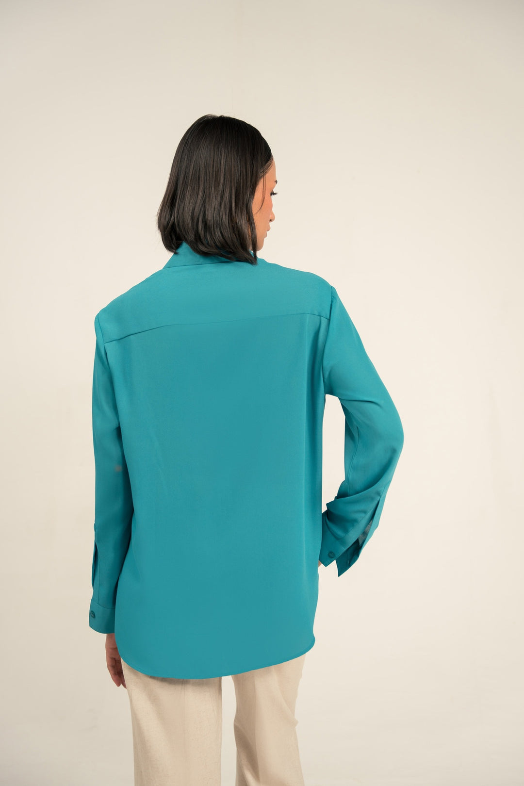 Teel Green Flowy Relaxed Fit Shirt