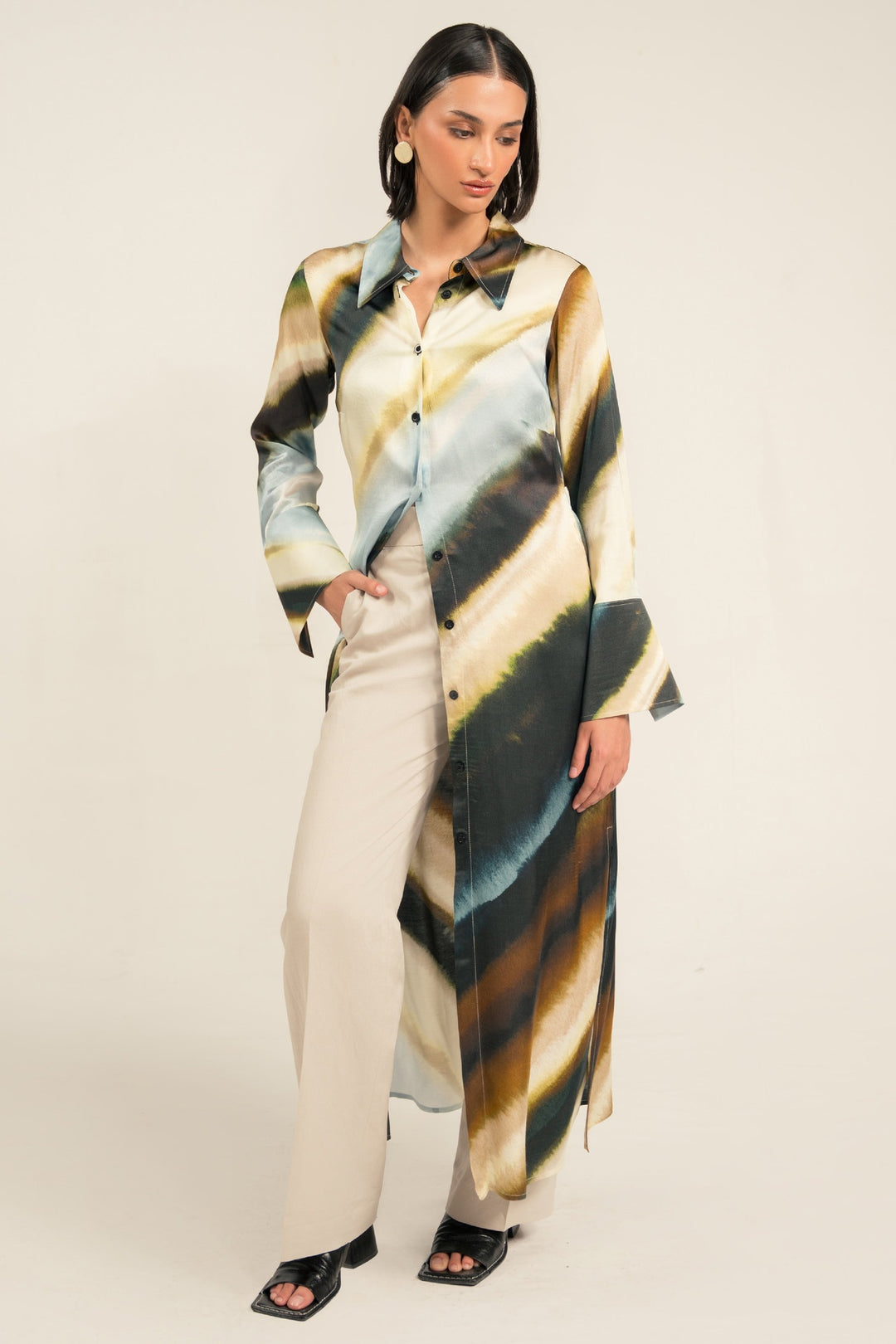 Tye &amp; Dye Long Shirt Dress