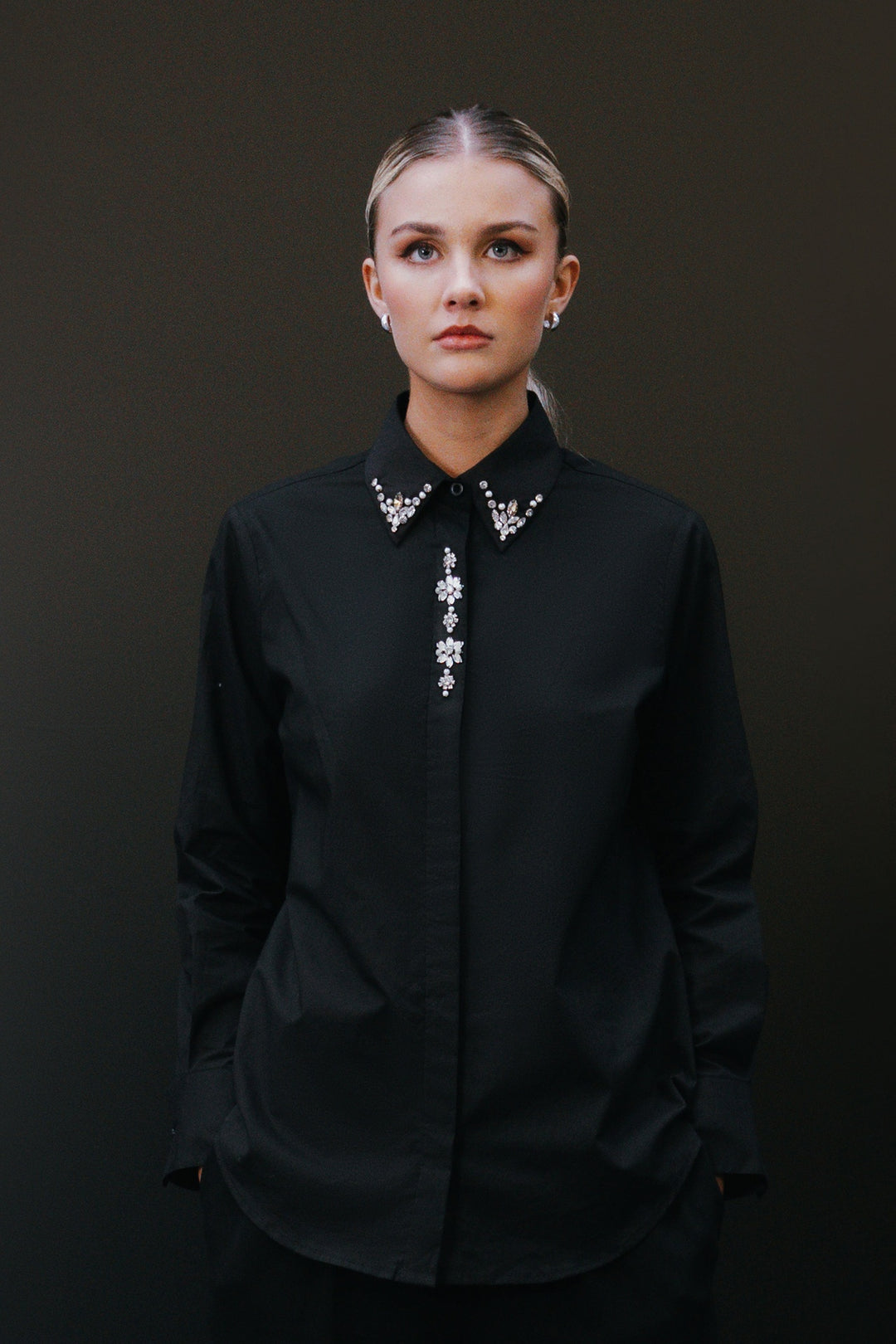 Black Embellished Shirt