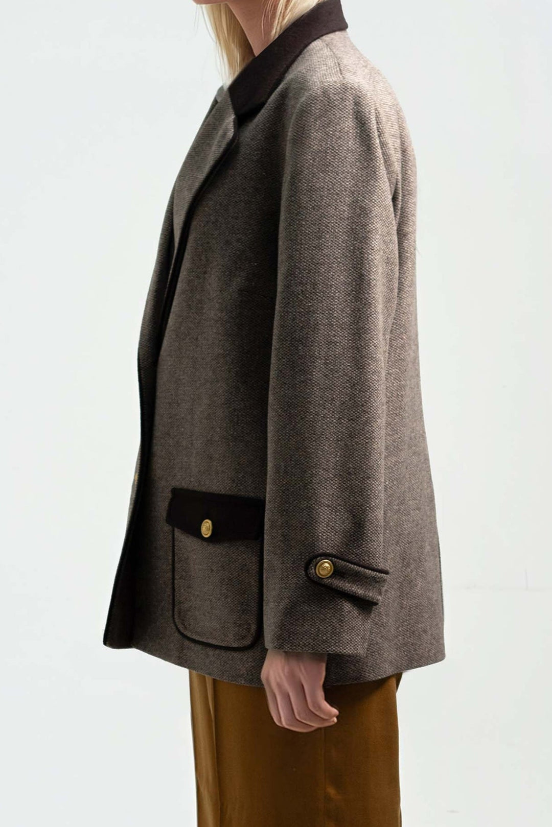 Contrast Collar Blazer